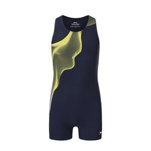 Zoggs Girls Xtra Life One Piece Bathing Suit / Blue/Yellow/White